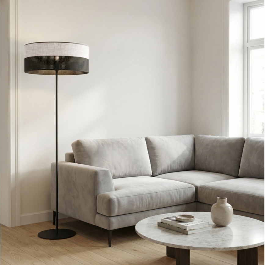 Podna lampa KARBON 1xE27/15W/230V crna/siva