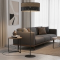 Podna lampa KARBON 1xE27/15W/230V crna/smeđa