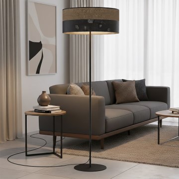 Podna lampa KARBON 1xE27/15W/230V crna/smeđa