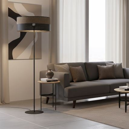 Podna lampa KARBON 1xE27/15W/230V crna/smeđa