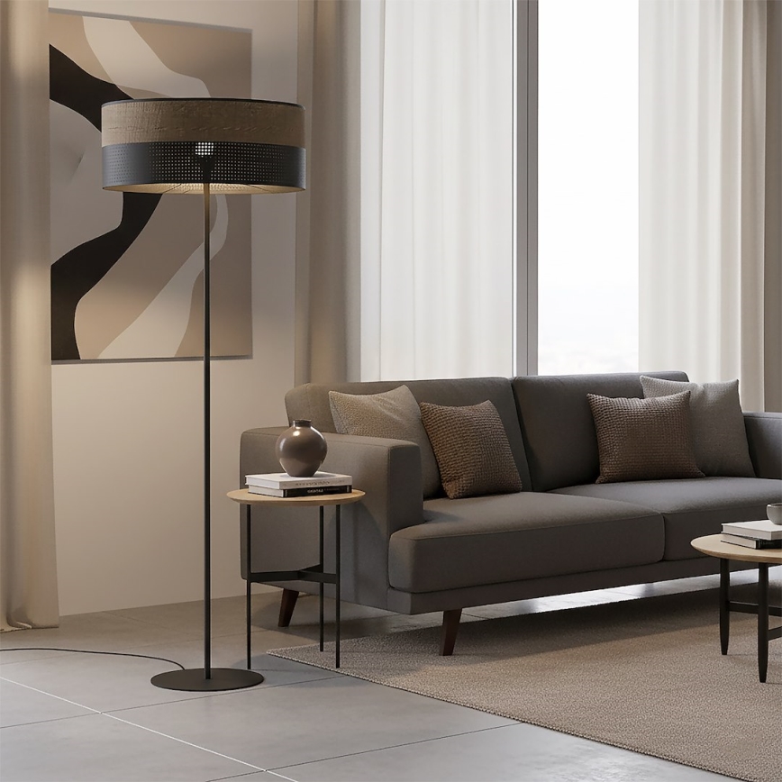 Podna lampa KARBON 1xE27/15W/230V crna/smeđa