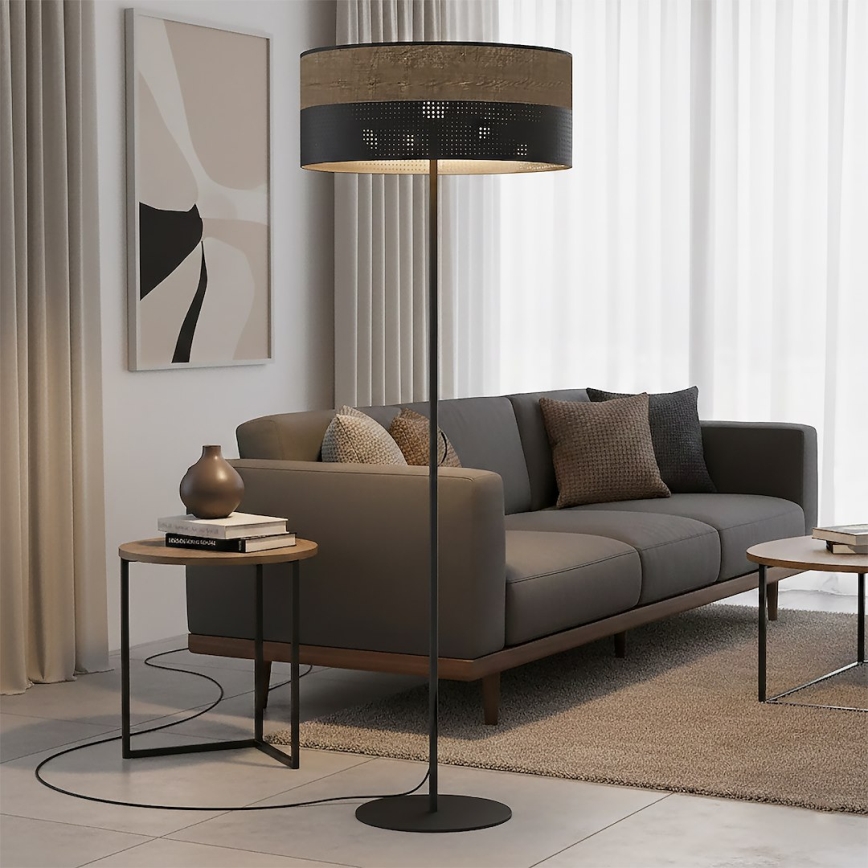 Podna lampa KARBON 1xE27/15W/230V crna/smeđa