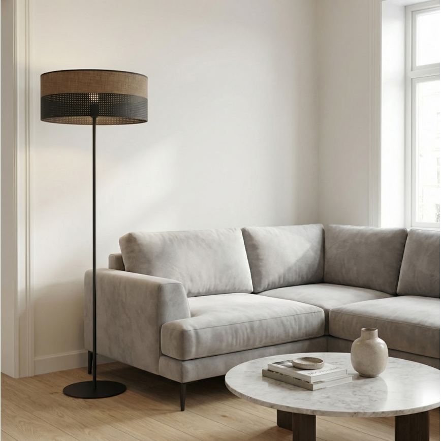Podna lampa KARBON 1xE27/15W/230V crna/smeđa
