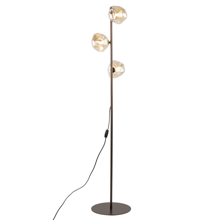 Podna lampa LAVA 3xG9/8W/230V bronzana/zadimljeno bež