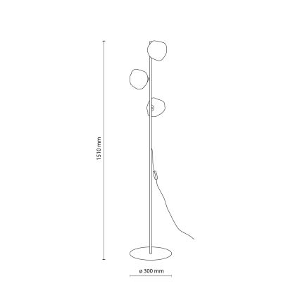 Podna lampa LAVA 3xG9/8W/230V bronzana/zadimljeno bež