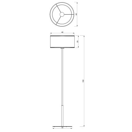 Podna lampa LOFT SHADE 1xE27/60W/230V, crna