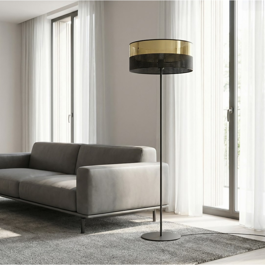 Podna lampa LUX 1xE27/15W/230V crna/zlatna