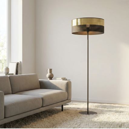 Podna lampa LUX 1xE27/15W/230V crna/zlatna