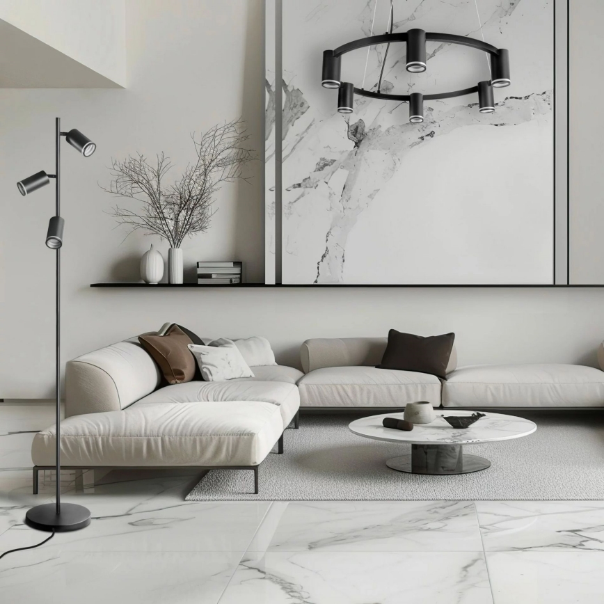 Podna lampa PARIS 3xGU10/12W/230V crna