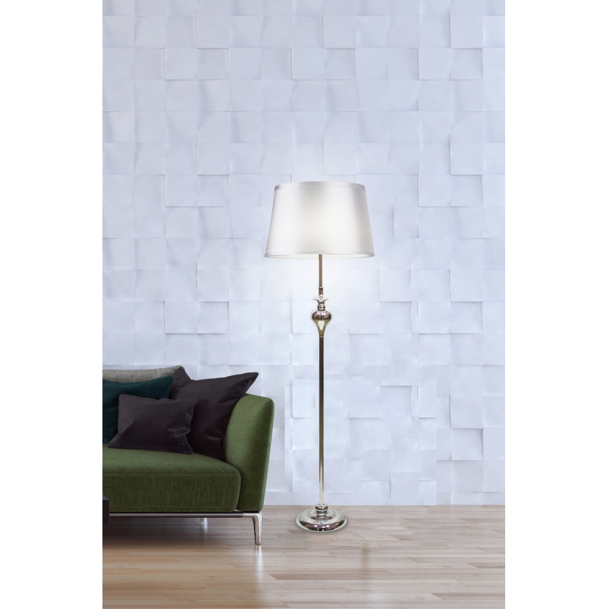 Podna lampa PRIMA 1xE27/60W/230V srebrna/sjajni hrom