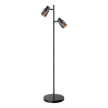 Podna lampa REBECCA 2xE14/8W/230V crna/zadimljeno staklo