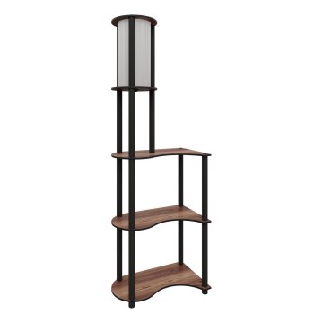 Podna lampa sa policama 1xE27/40W/230V 140 cm crna/smeđa