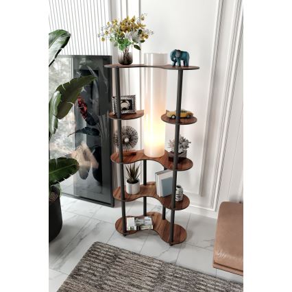 Podna lampa sa policama 1xE27/40W/230V 150 cm crna/braon