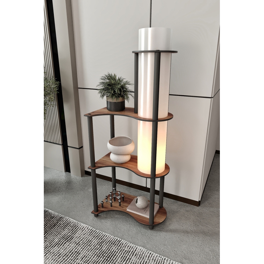 Podna lampa sa policama NOTO 1xE27/40W/230V braon/crna