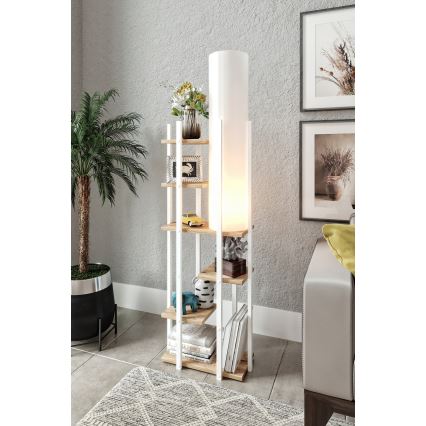 Podna lampa sa policama VOGUE 1xE27/40W/230V 160 cm bela