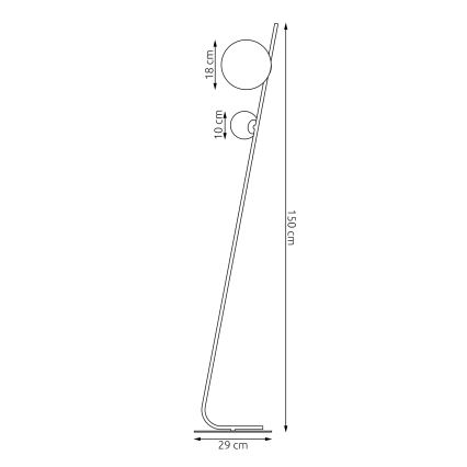 Podna lampa TATU 2xG9/8W/230V crna