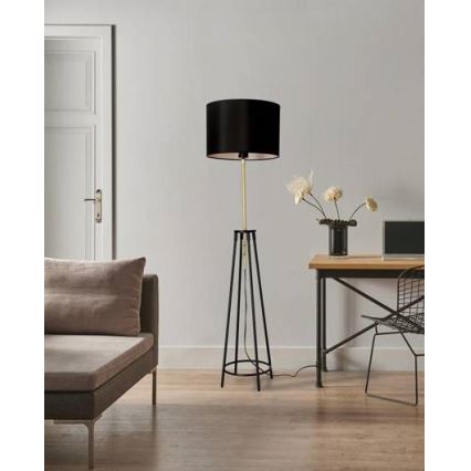 Podna lampa TEGOLA 1xE27/60W/230V crna/zlatna