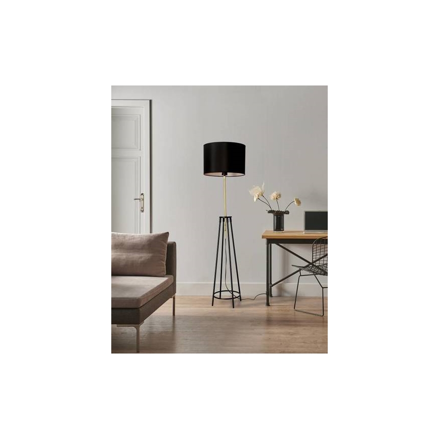 Podna lampa TEGOLA 1xE27/60W/230V crna/zlatna