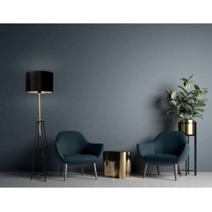 Podna lampa TEGOLA 1xE27/60W/230V crna/zlatna