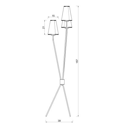 Podna lampa TREFOT 3xE14/15W/230V bež