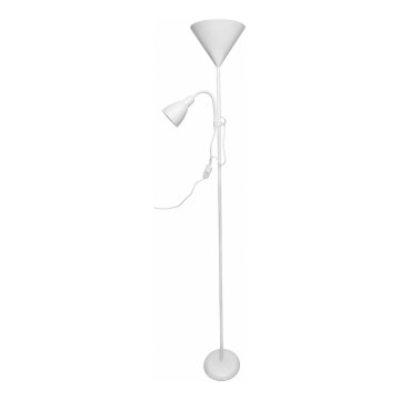Podna lampa WENDY 1xE27/100W/230V + 1xE14/40W bela