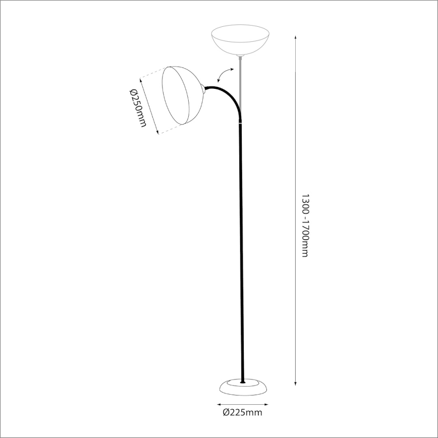 Podna lampa ZACK 1xE27/15W/230V crna