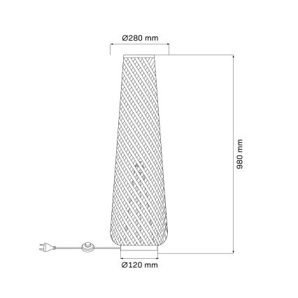 Podna lampa ZANZIBAR 1xE27/20W/230V crna