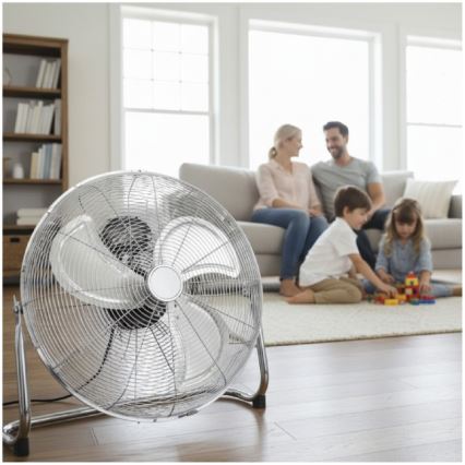 Podni ventilator VIENTO 200W/230V sjajni hrom