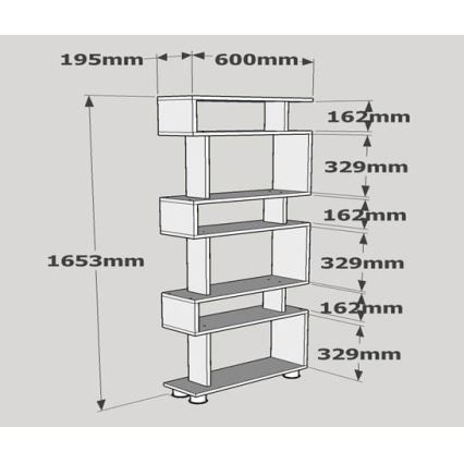 Polica za knjige BLOK 165x60 cm bela