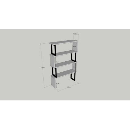 Polica za knjige CEYLAN 128x80 cm braon/crna