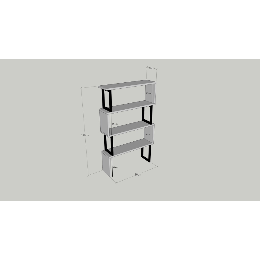 Polica za knjige CEYLAN 128x80 cm braon/crna