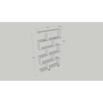 Polica za knjige ELIF 156x90 cm braon