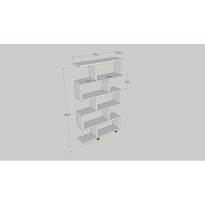 Polica za knjige ELIF 156x90 cm braon