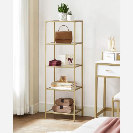 Polica za knjige GLASY 40x125x30 cm zlatna