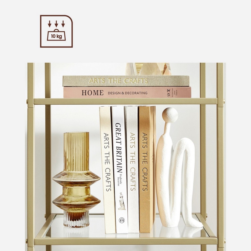 Polica za knjige GLASY zlatna