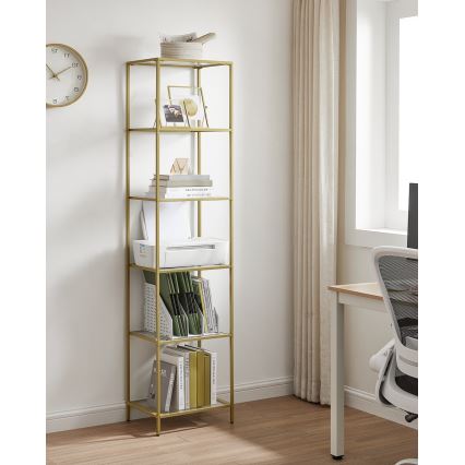 Polica za knjige GLASY zlatna