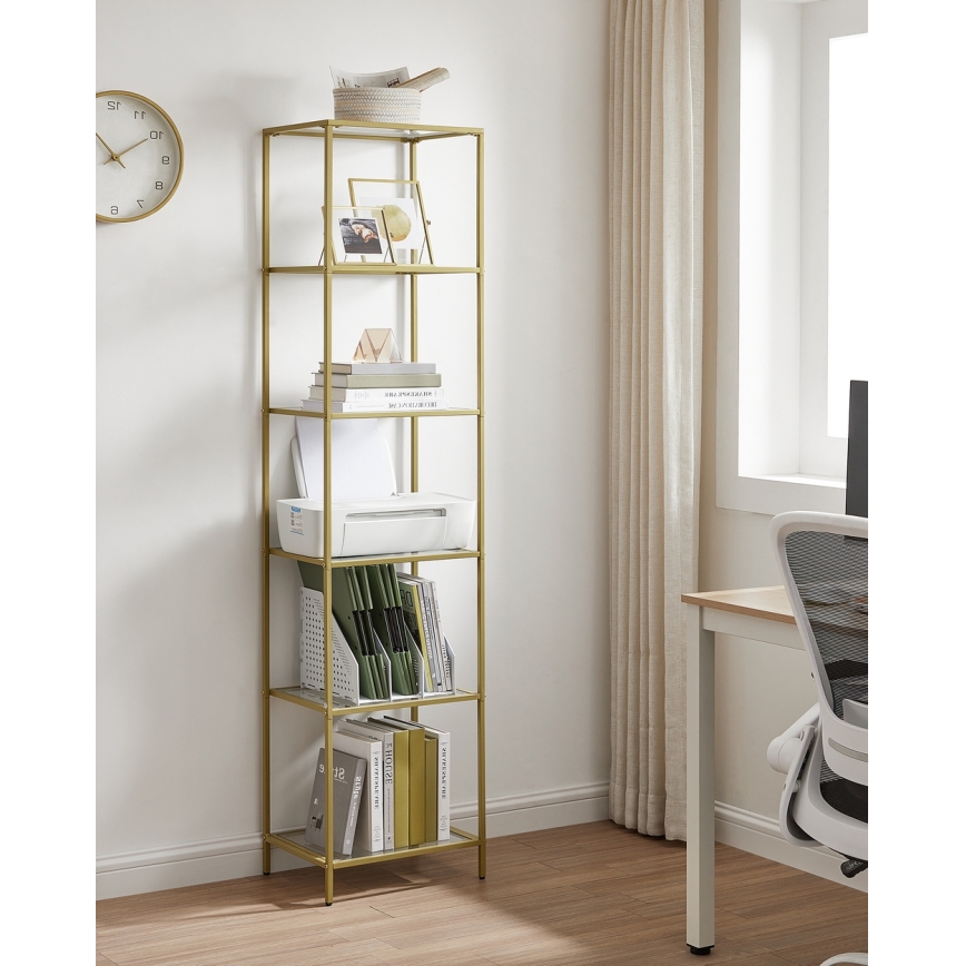 Polica za knjige GLASY zlatna