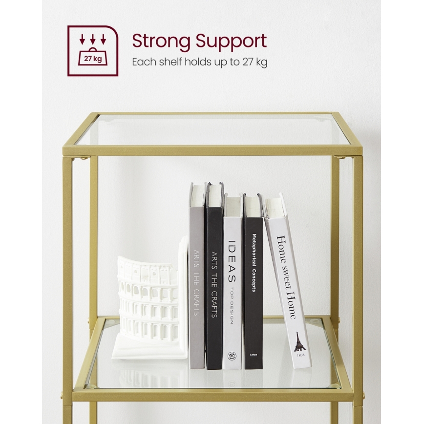Polica za knjige GLASY zlatna