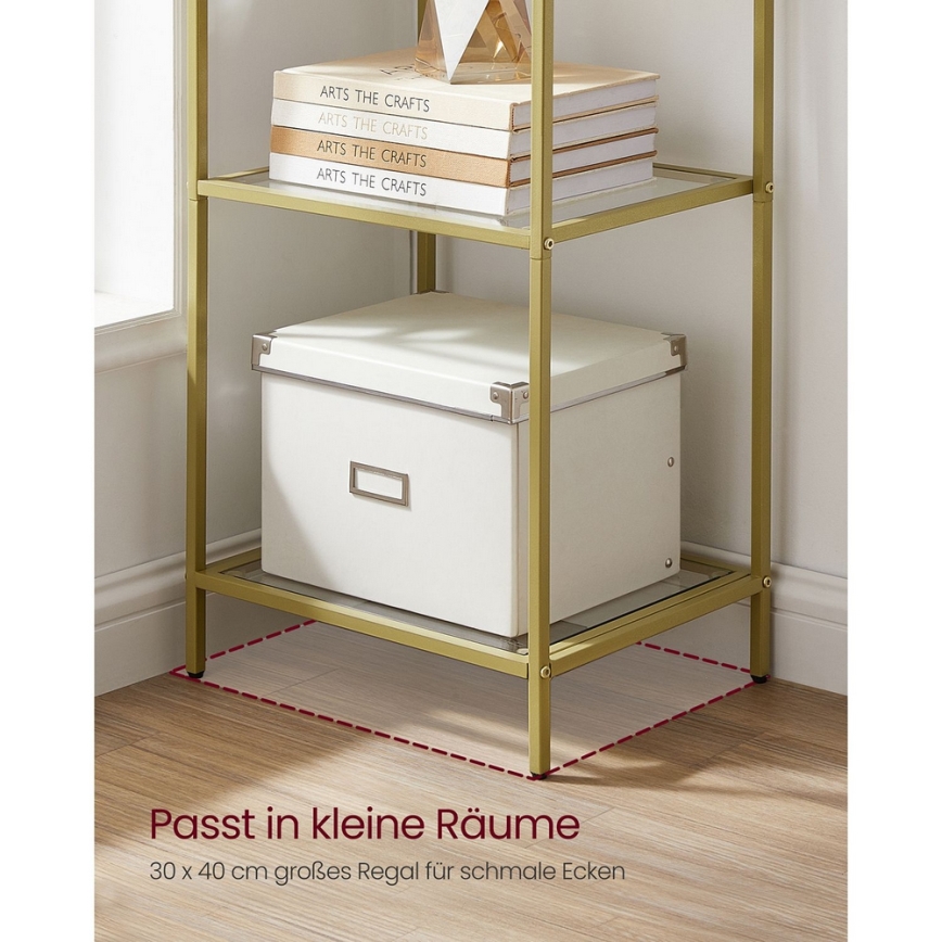 Polica za knjige GLASY zlatna