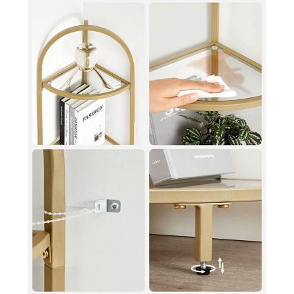 Polica za knjige GLASY zlatna