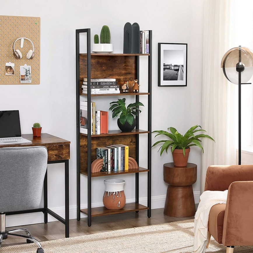 Polica za knjige NAVARO braon/crna