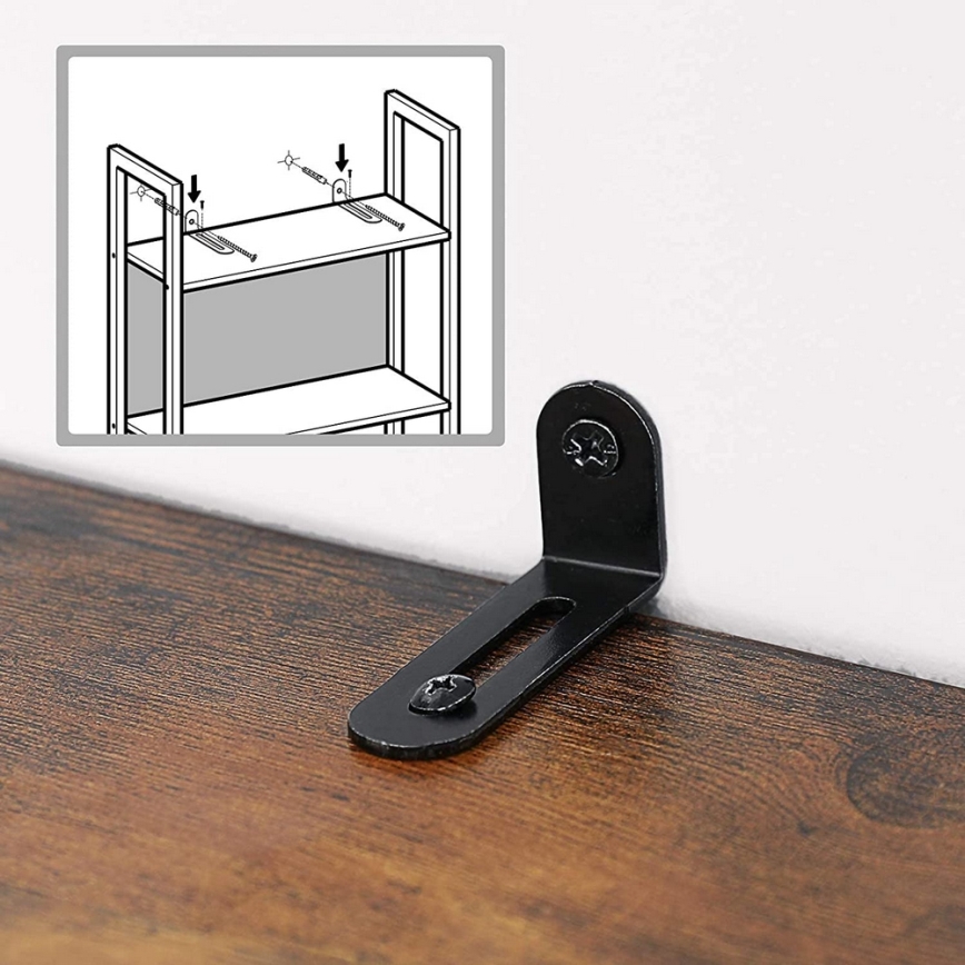 Polica za knjige NAVARO braon/crna