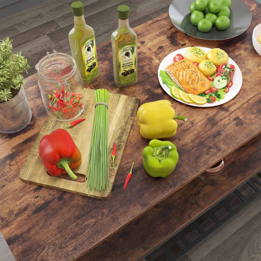 Polićni regal za kuhinju MARGE braon/crna