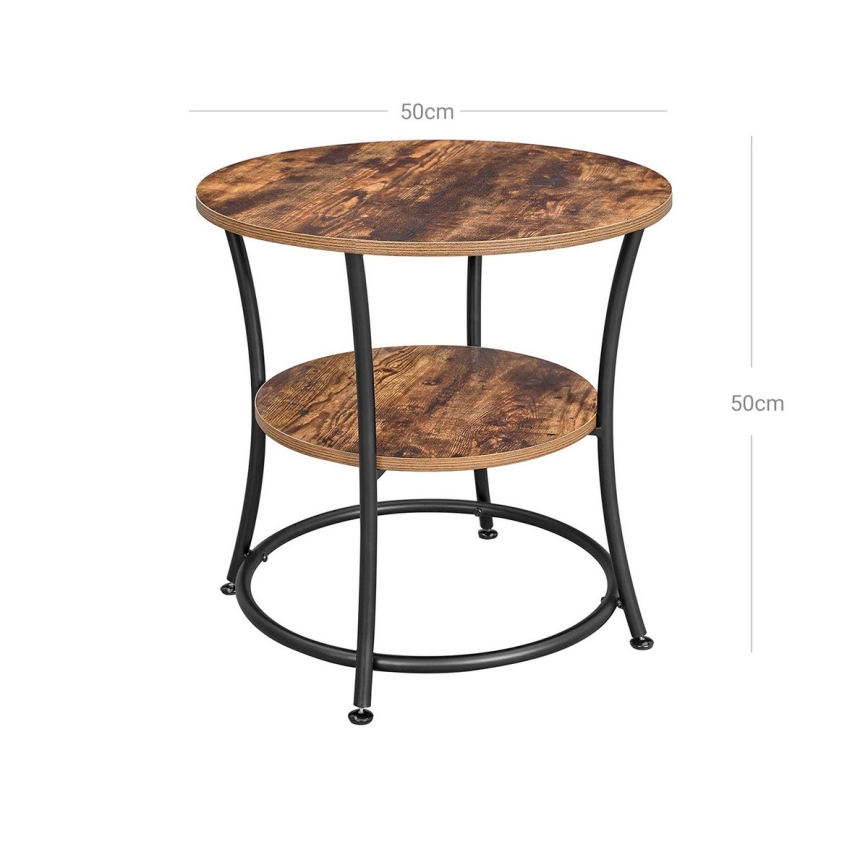 Pomoćni stočić ELDUR, braon/crna