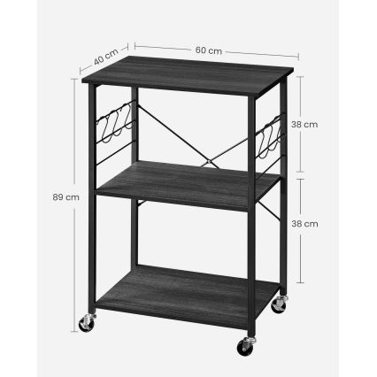 Poslužni stočić MARGE crni