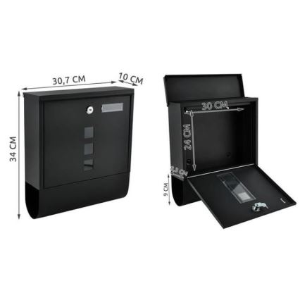 Poštansko sanduče 34x30,7 cm, crno