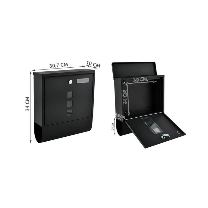 Poštansko sanduče 34x30,7 cm, crno