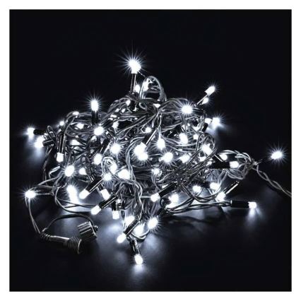 Poveziva girlanda 100×LED, 10 m, IP44 — hladna bela svetlost, crna