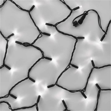 Poveziva svetlosna girlanda 100xLED/10m IP44 hladna bela crna