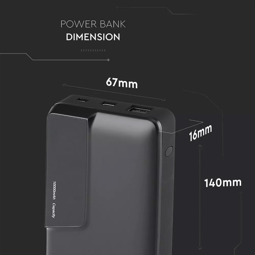 Power Bank sa displejem 10000mAh/3,7V crna
